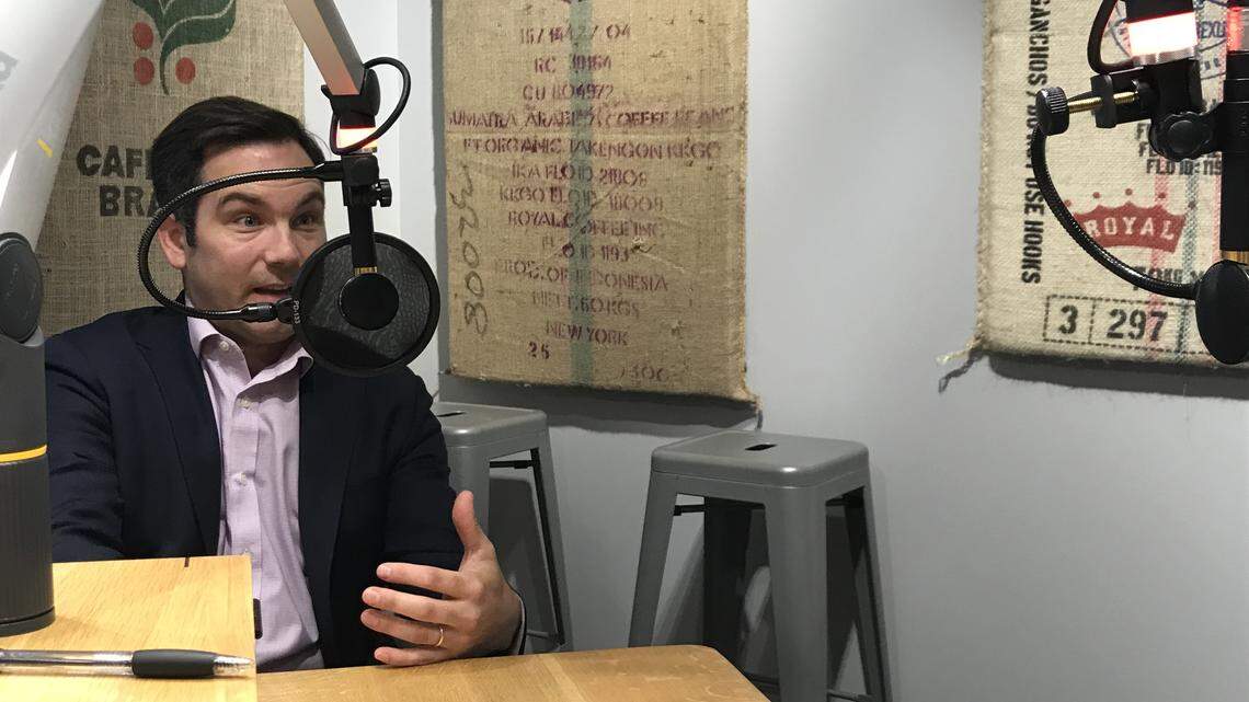 GOP strategist Liam Donovan records an August 14, 2018 episode of Beyond the Bubble podcast at McClatchy’s Washington bureau.