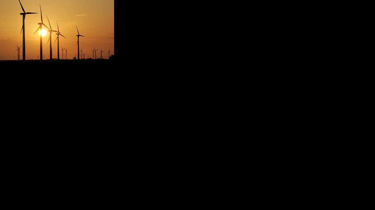 Wind turbines in and around Sweetwater, Texas.