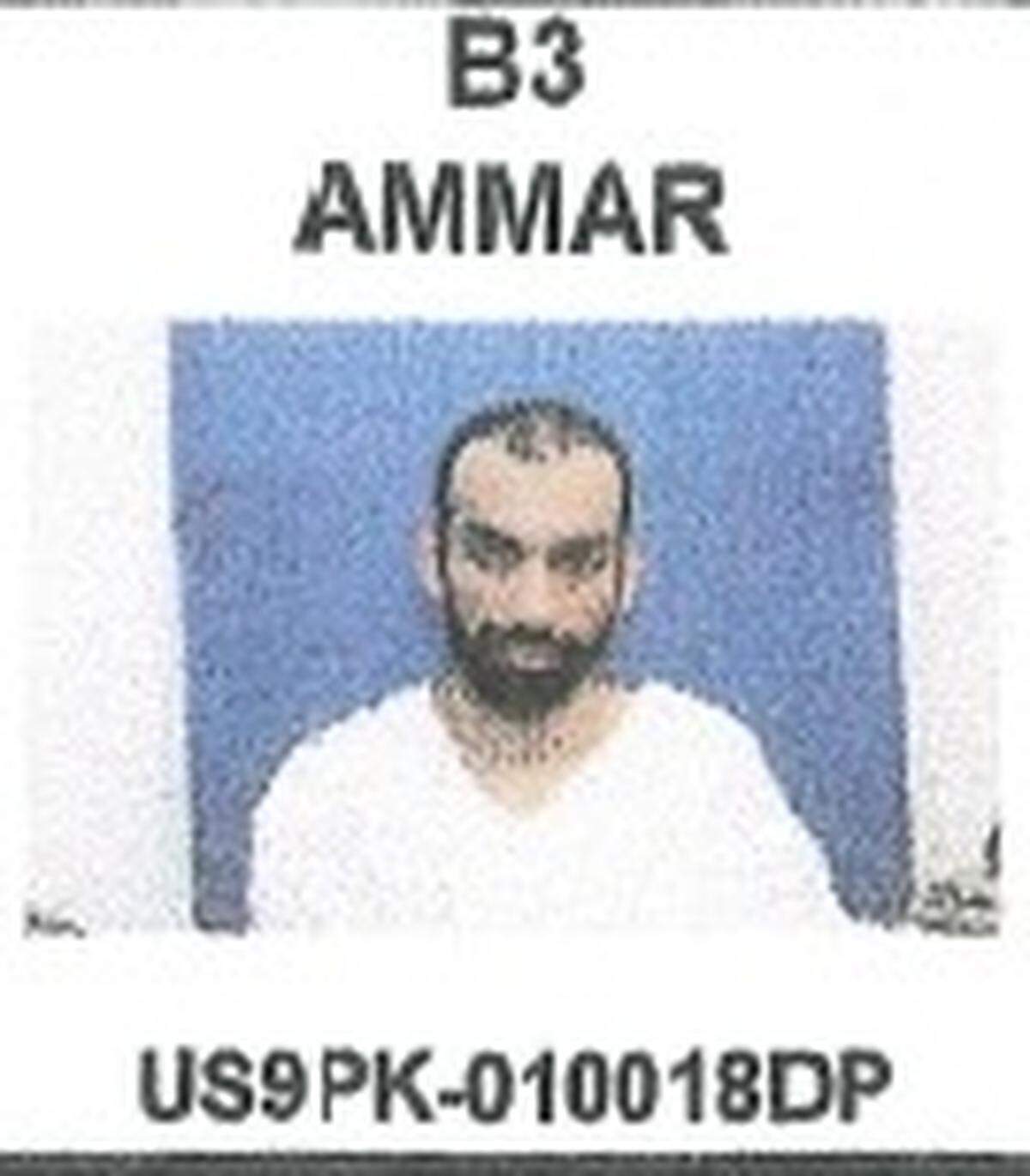 Ammar al Baluchi, accused of conspiring in the Sept. 11, 2001 terror attacks, soon after his 2006 transfer to Guantánamo from more than three years in the CIA's secret overseas prison network in an image obtained by McClatchy.