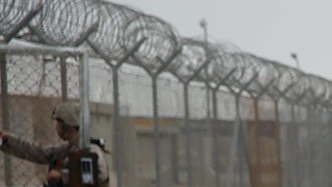 U.S. Marines and Navy corpsmen evacuate a simulated casualty in March 2014 during a training drill at Camp Leatherneck in Afghanistan.
