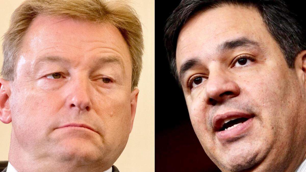 U.S. Sen. Dean Heller of Nevada, left, and Rep. Raul Labrador of Idaho are two Republicans reportedly under consideration to serve as President Donald Trump’s next Interior Secretary, with last week’s ouster of Ryan Zinke. Both will be jobless in January. Heller lost his reelection campaign in November and Labrador will exit from his House seat after failing to secure the GOP nomination for Idaho governor.