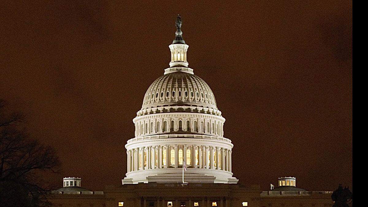 Lights burned in the U.S. Capitol late Friday as Congress struggled to reach a budget compromise.