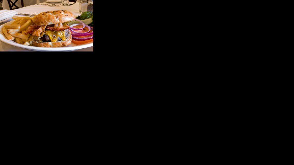 The all-american hamburger with cheese and bacon.