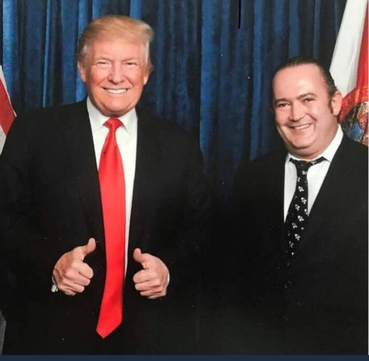 This screenshot shows Igor Fruman, a Soviet-born South Florida businessman, with Donald Trump. The congressional impeachment inquiry is seeking testimony from Fruman.