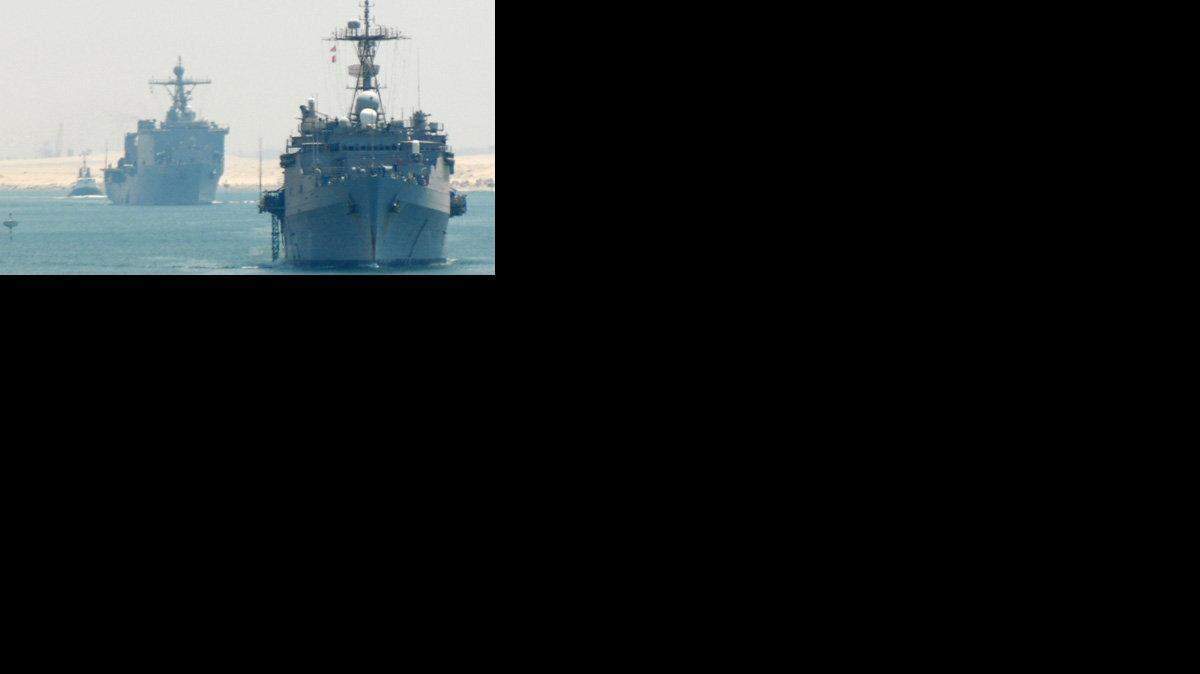 U.S. Navy ships transit Suez canal