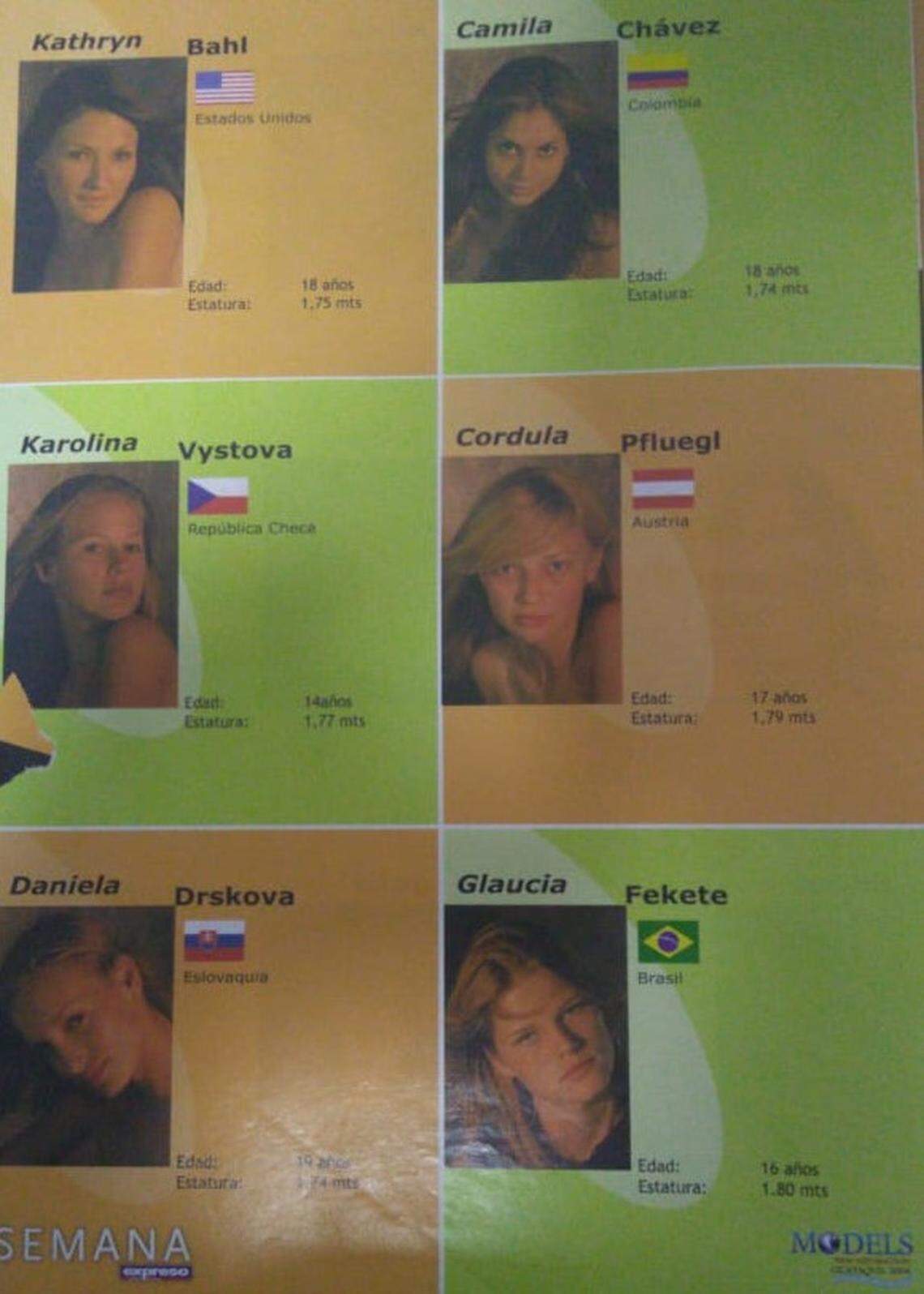 This screenshot of a scrapbook compiled by former Brazilian model Glaucia Fekete shows the young girls who participated in a modeling competion in Guayaquil, Ecuador, in August 2004 that was arranged by French scout Jean-Luc Brunel. The longtime friend of Jeffrey Epstein was detained in France on Dec. 16, 2020.