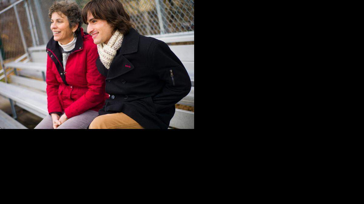 Amy Mesirow and her son, Ben, pose for a portrait in Somerville, Mass. Amy credits the television show “Modern Family” with easing her worries about Ben’s sexual orientation.
