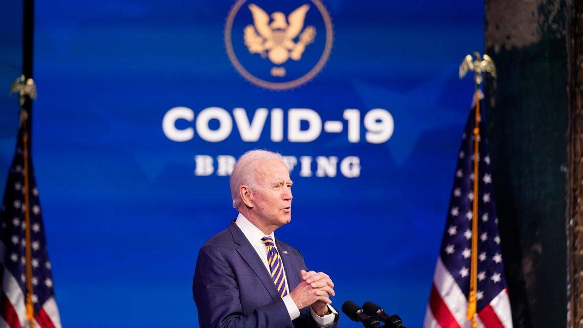 President-elect Joe Biden speaks at The Queen theater, Tuesday, Dec. 29, 2020, in Wilmington, Del. He said the current COVID-19 vaccination pace would “take years” and vowed to speed it up. (AP Photo/Andrew Harnik)