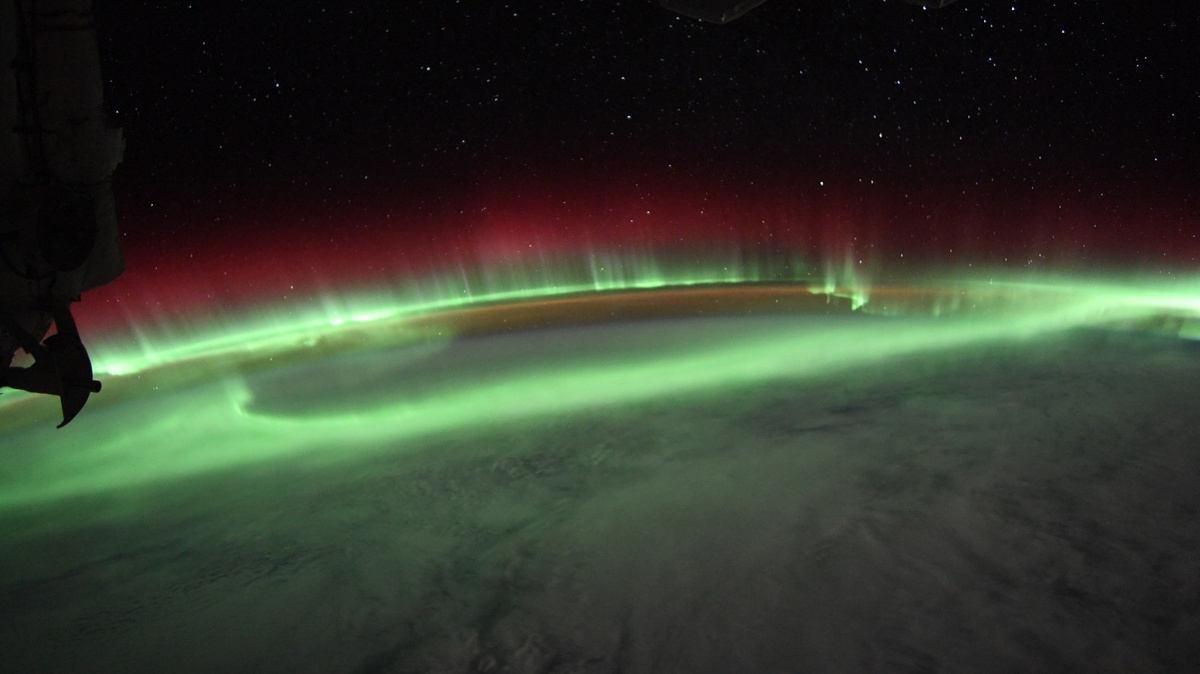 The northern lights, aurora borealis, photographed by an astronaut on the International Space Station on Aug. 17. Parts of Washington may be able to spot the aurora this Labor Day weekend.