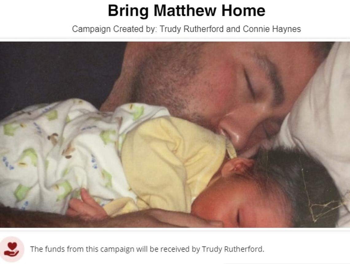 This screenshot shows the fundraising page for Matthew J. Heath, the decorated retired U.S. Marine, captured in Venezuela in September 2020 and accused of spying and terrorism.