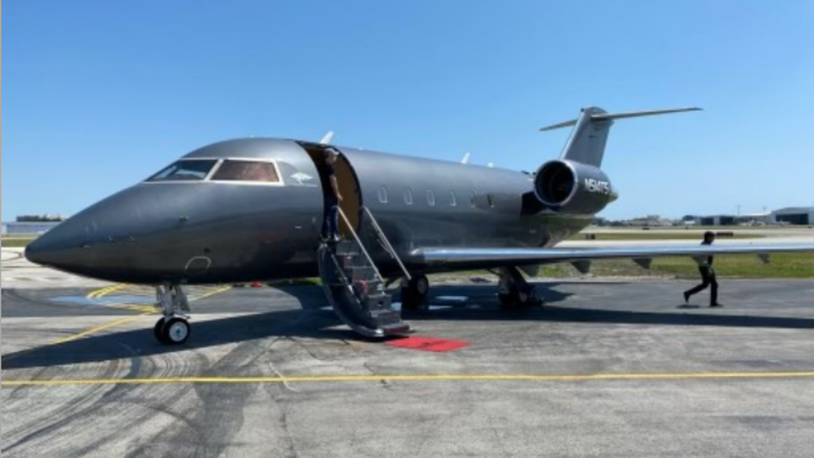 A photo of a plane purchased by Miami businessman Patrick Horsman from a lawsuit brought by former investors. The plane was registered with the Federal Aviation Authority one day before Horsman’s defunct hemp business was awarded a Paycheck Protection Program loan.