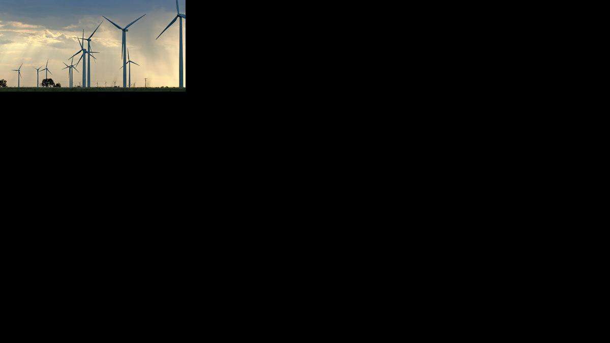 Wind turbines produce energy.