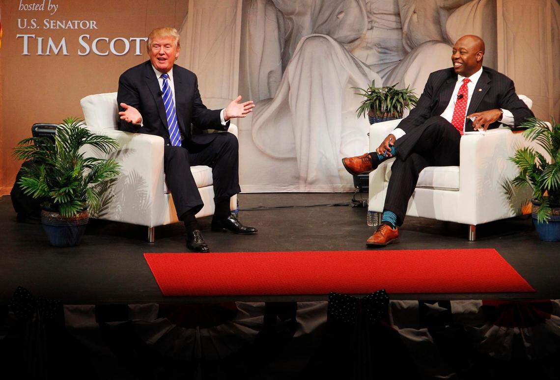 Republican presidential hopeful Donald Trump was a guest for Senator Tim Scott’s town hall meeting at the Koger Center in Columbia, SC, Wednesday, September 23, 2015.