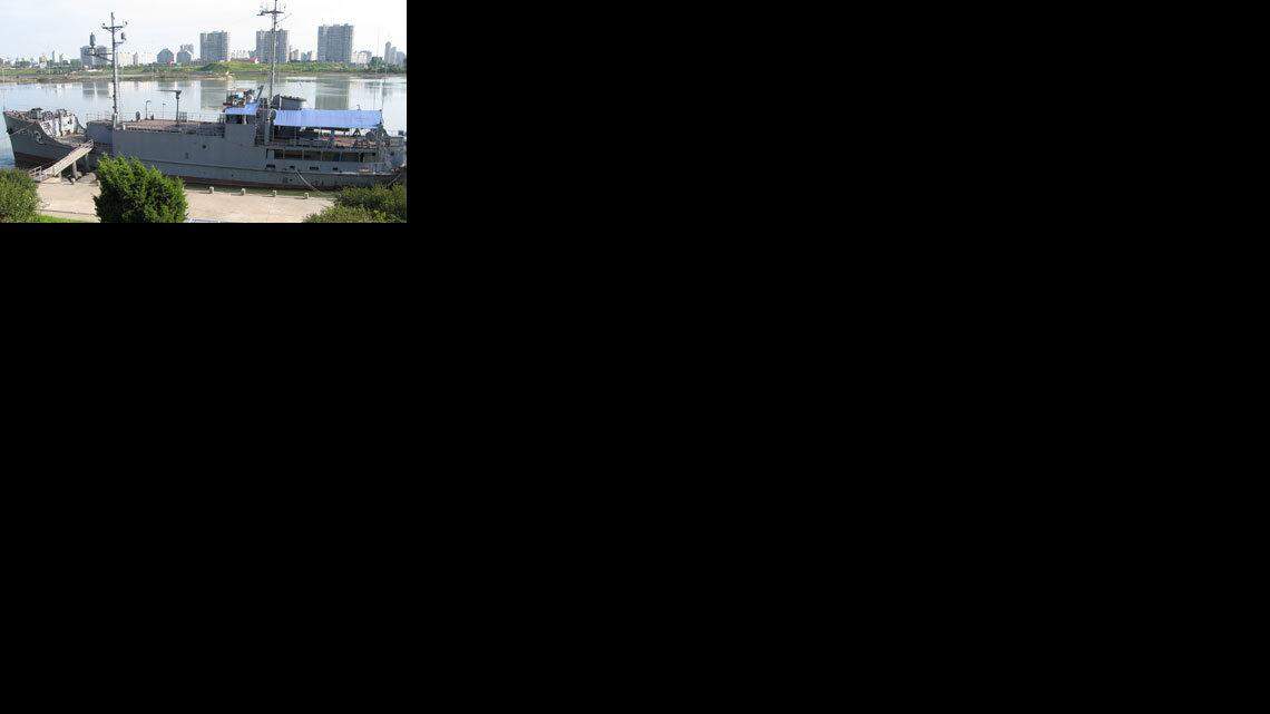 The U.S.S. Pueblo, a spy ship seized by North Korea in 1968, is now docked along the Taedong River in Pyongyang.