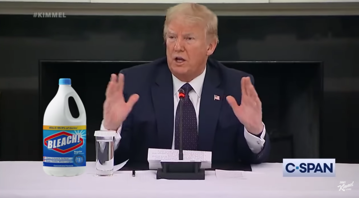 Jimmy Kimmel live doctors a Donald Trump press conference for a sketch