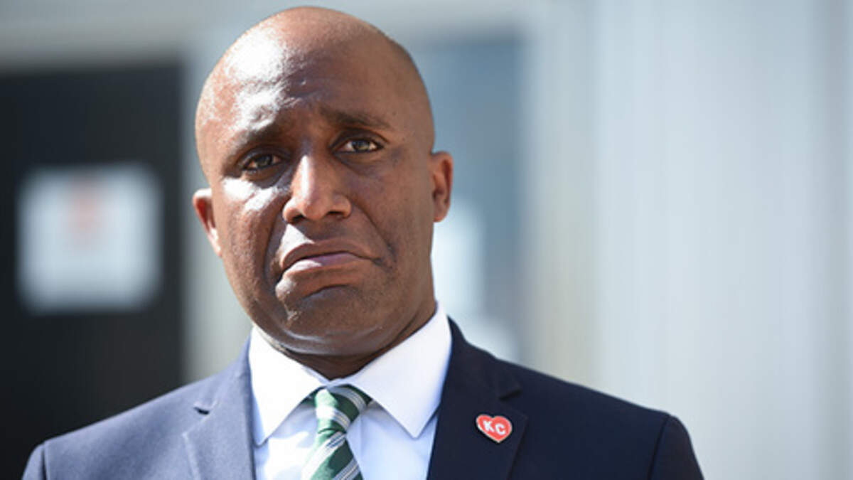 Outside of City Hall, Kansas City Mayor Quinton Lucas addresses the media Wednesday, July 23, 2020, in regards to Operation Legend and Trump’s ’dog-whistle’ on race.