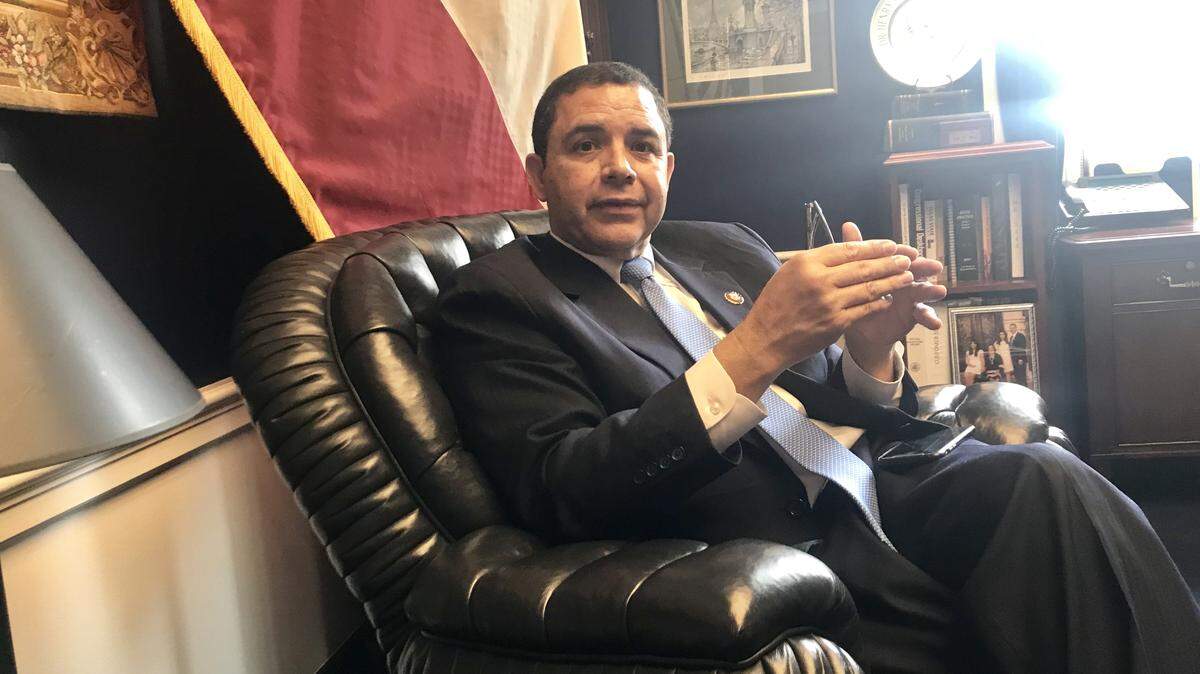 Rep. Henry Cuellar, D-Texas, is shown in his office on Capitol Hill during an interview with the Fort Worth Star-Telegram April 9, 2019.