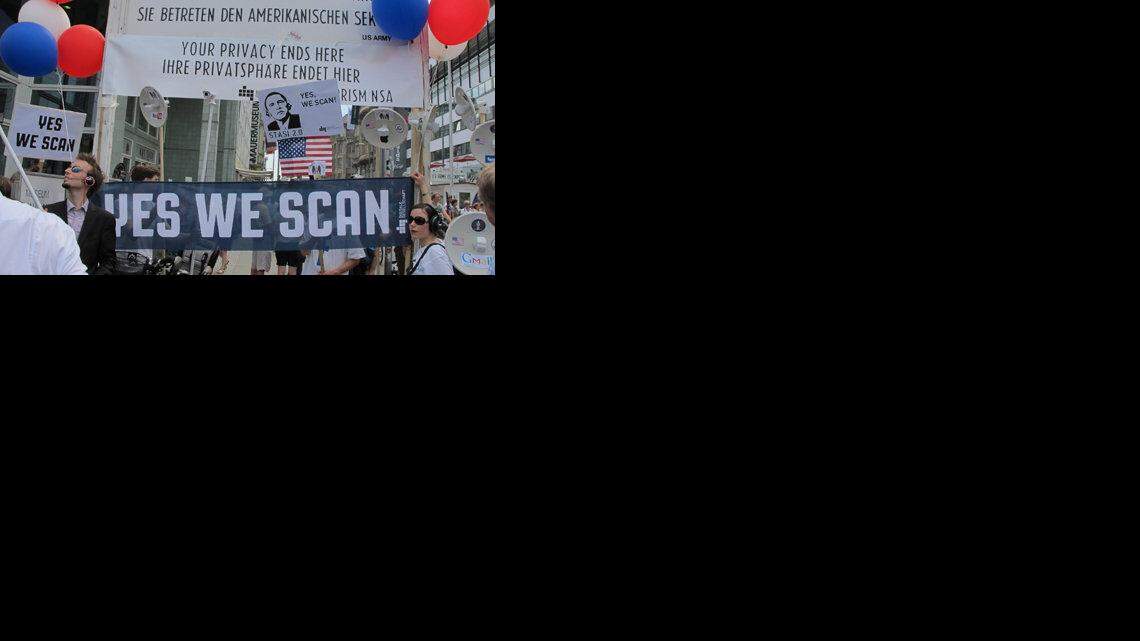 Protestors greeted President Obama when he visited in June. They are upset over the NSA spying.