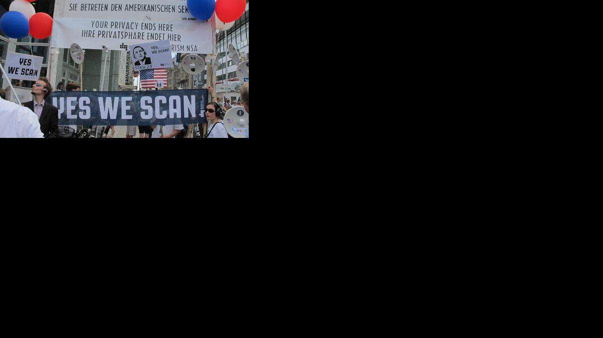 Protestors greeted President Obama when he visited in June. They are upset over the NSA spying.