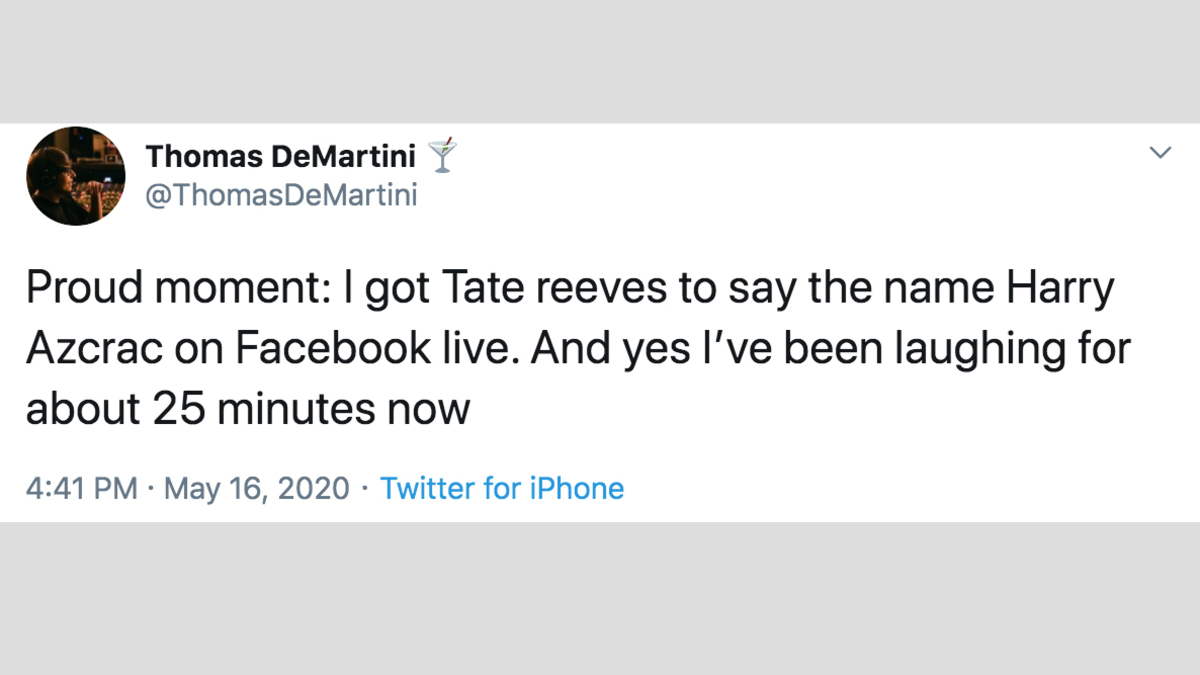 Screenshot from teen who claims he got Mississippi Gov. Tate Reeves to say an inappropriate name during a lviestream event for graduating high school seniors.