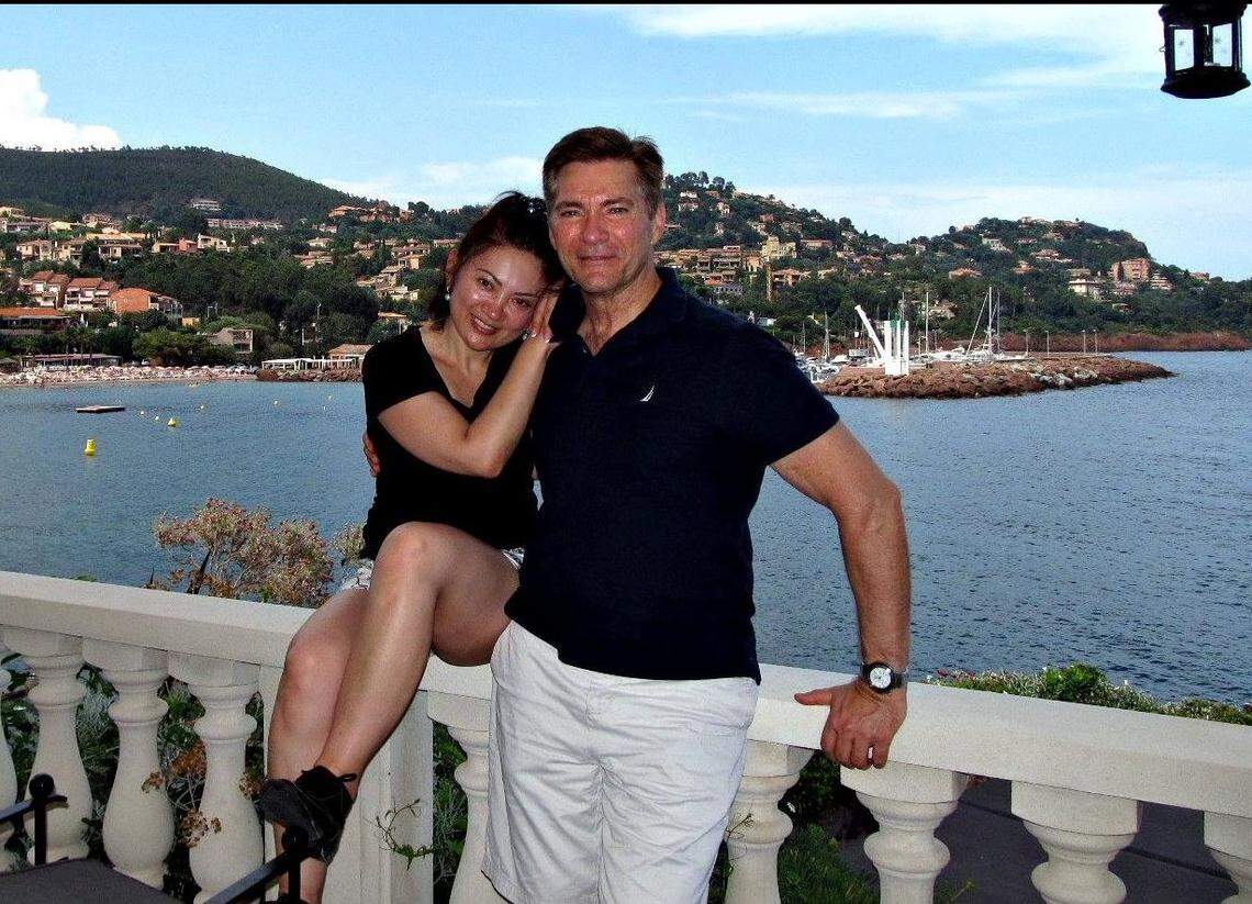 This screenshot from the Facebook page of former Energy Department HR chief Jody Hudson shows a posting from Sept. 22, 2013, with his girlfriend Gaukhar Kussainova in the south of France. He is a witness in a money-laundering civil lawsuit playing out in Virginia, where she is accused of helping her fugitive Kazakh brother hide billions of ill-gotten gains, some of it through U.S. real estate.