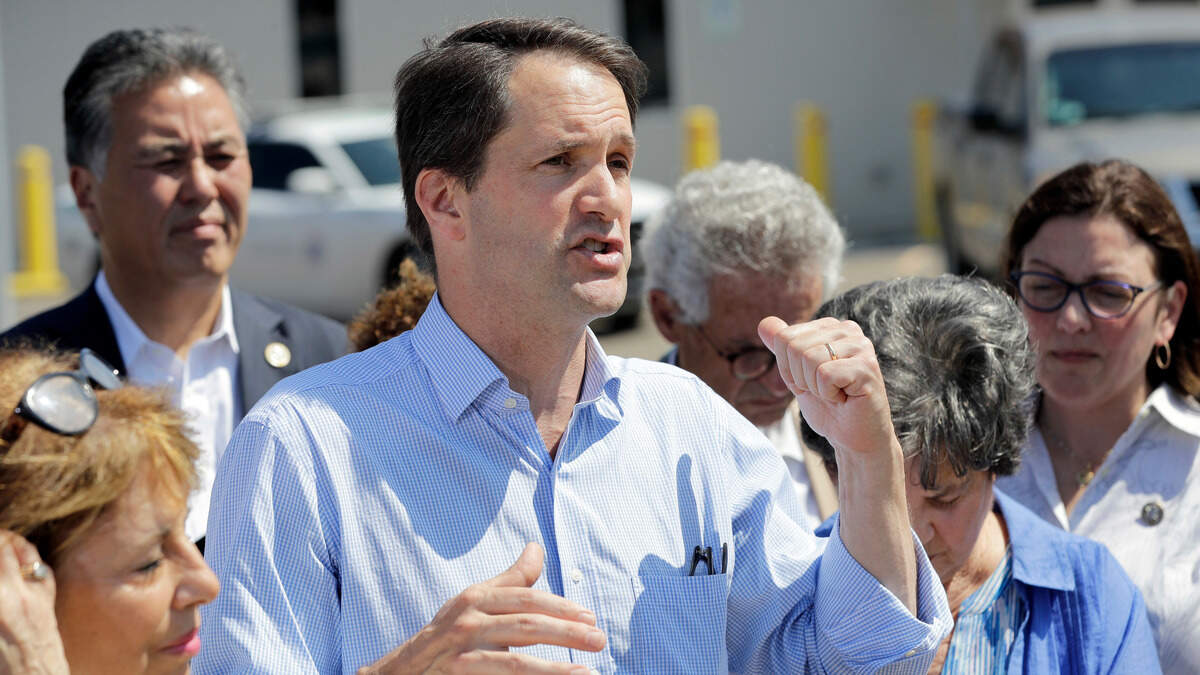 Rep. Jim Himes, D-Connecticut., tours a U.S. Border Patrol Central Processing Center June 23, 2018, in McAllen, Texas.