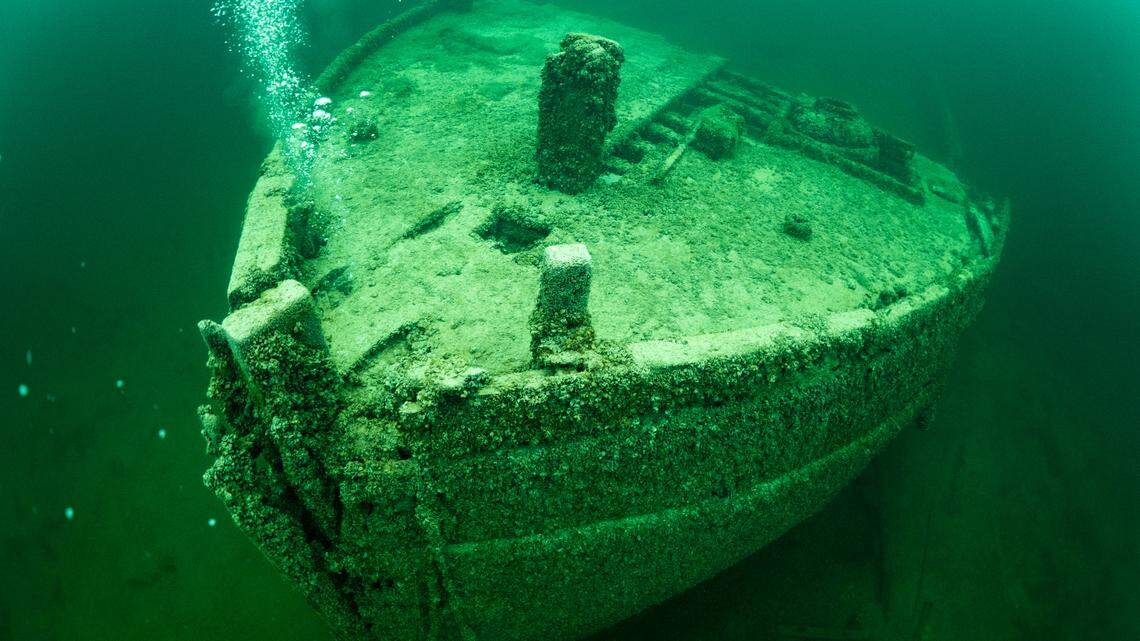 The Keuka shipwreck in Lake Charlevoix was a prohibition-era party boat linked to Al Capone, divers said. New photos show the sunken barge.