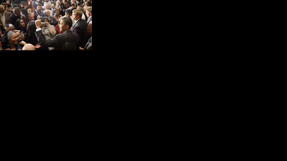 Sen. Barack Obama campaigns in Pittsburgh on Friday.