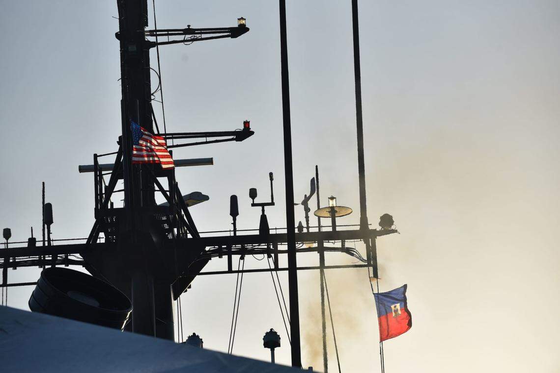 U.S. Coast Guard Cutter Northland patrols with the Haitian Coast Guard in vicinity of Port-au-Prince, Haiti, Oct. 12, 2022.