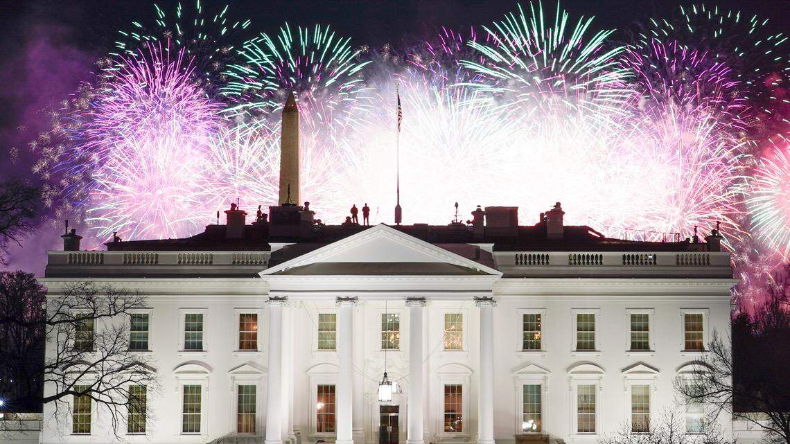 Fireworks are displayed over the White House as part of Inauguration Day ceremonies for President Joe Biden and Vice President Kamala Harris, Wednesday, Jan. 20, 2021, in Washington.