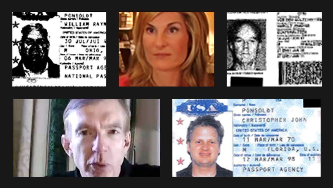 This montage created by the International Consortium of Investigative Journalists shows the Mossack Fonseca clients whose offshore companies were part of investigation that led to first-ever Panama Papers indictments in New York on Dec. 4, 2018. Top left to bottom right they are William Ponsoldt, Marianna Olszewski, Harald Joachim von der Goltz, Jurgen Wolff and Christopher Ponsoldt.