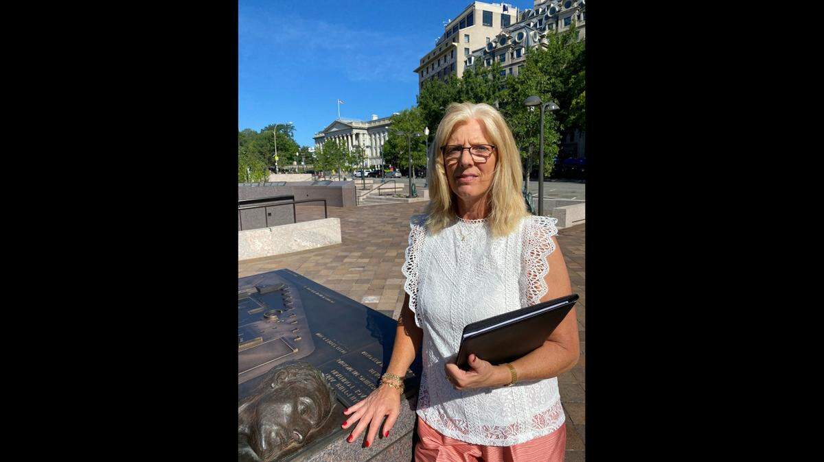Trudy Rutherford, aunt of detained American Matthew Heath, held in Venezuela, was in the nation’s capital on Aug. 19, 2021, to pressure Congress and the State Department to fight for his release. Her nephew, a Knoxville, Tenn., native, was captured in September 2020 under disputed circumstances.