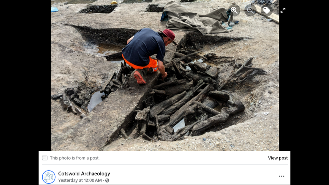 A pile of burned wood was hiding an ancient discovery at an archaeological site in England.