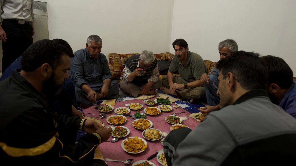 Dinner with the Free Syrian Army after crossing in to Syria, May 23, 2012.
