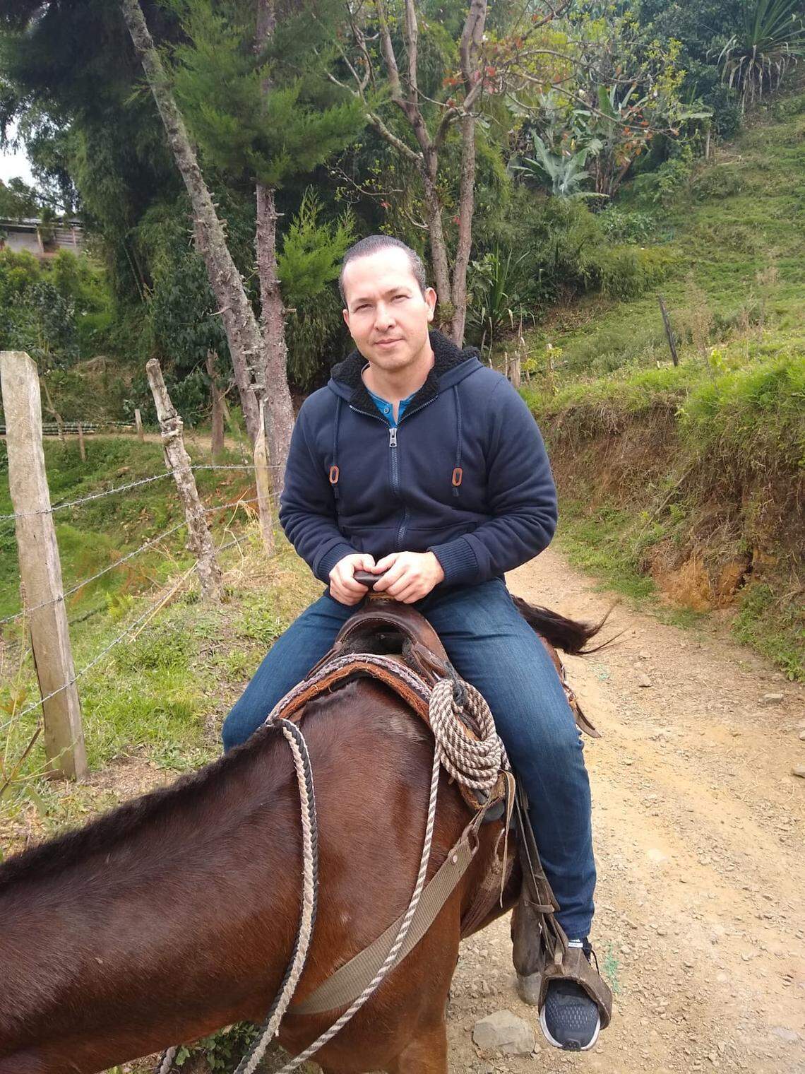 Eyvin Hernandez on a visit to Colombia.