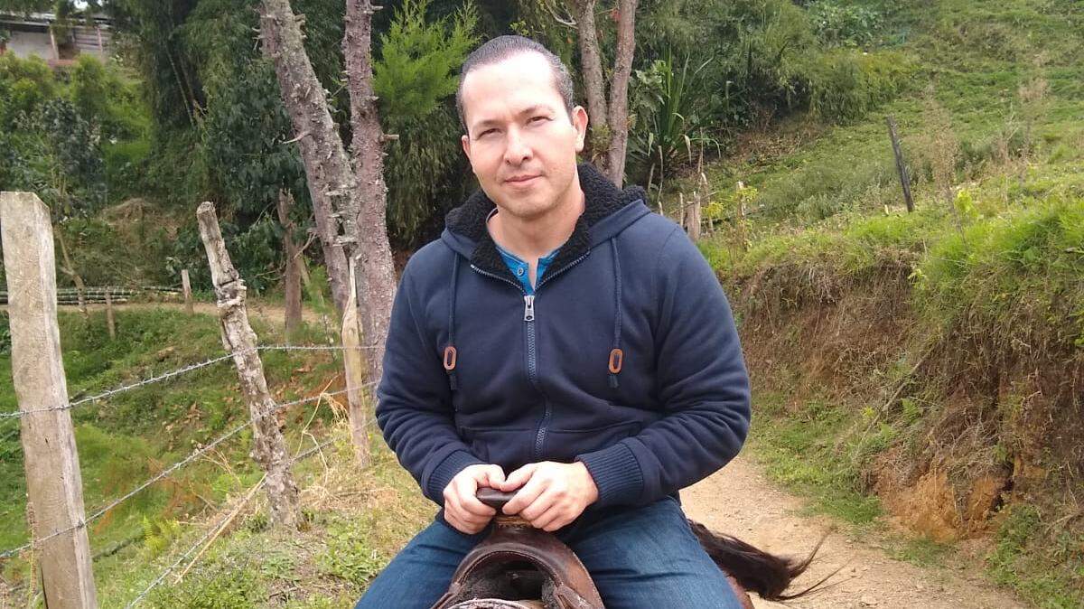 Eyvin Hernandez on a visit to Colombia.
