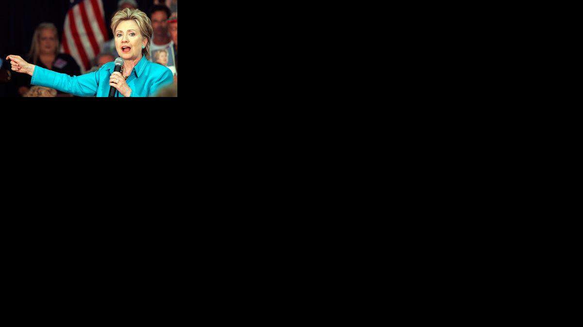 Sen. Hillary Clinton campaigning in Florida in late May 2008.