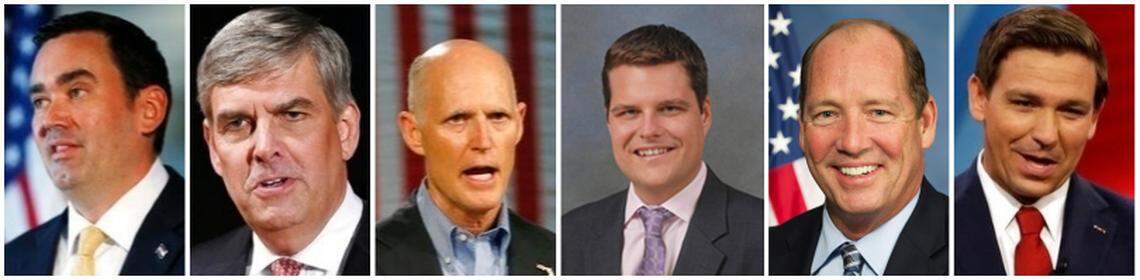 Walker Stapleton, Bob Stefanowski, Rick Scott, Matt Gaetz, Ted Yoho, Ron DeSantis (Not pictured: Neal Dunn, Ross Spano)