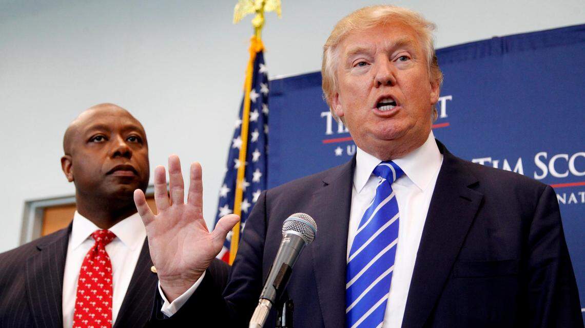 Donald Trump, a presidential hopeful at the the time, was a guest for Senator Tim Scott’s town hall meeting at the Koger Center in Columbia, SC, in 2015.