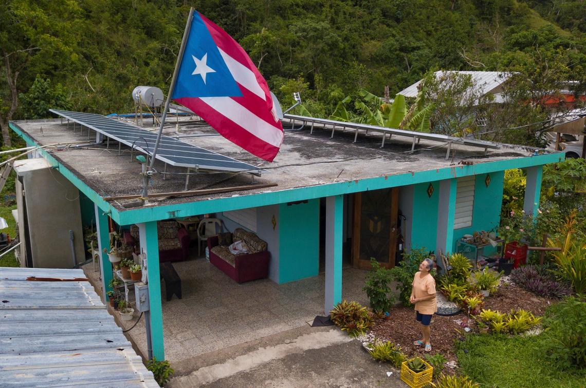 Solar panels added to a home in Puerto Rico.