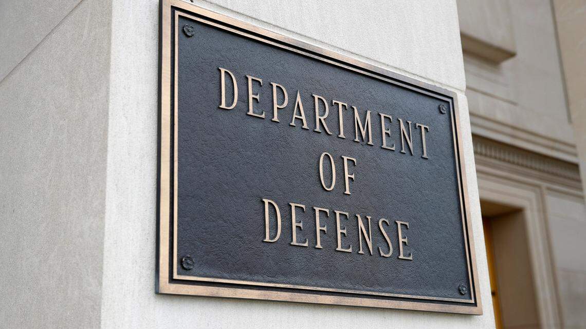 This photo shows a sign for the Department of Defense at the Pentagon, Friday, April 19, 2019, in Washington. (AP Photo/Patrick Semansky)