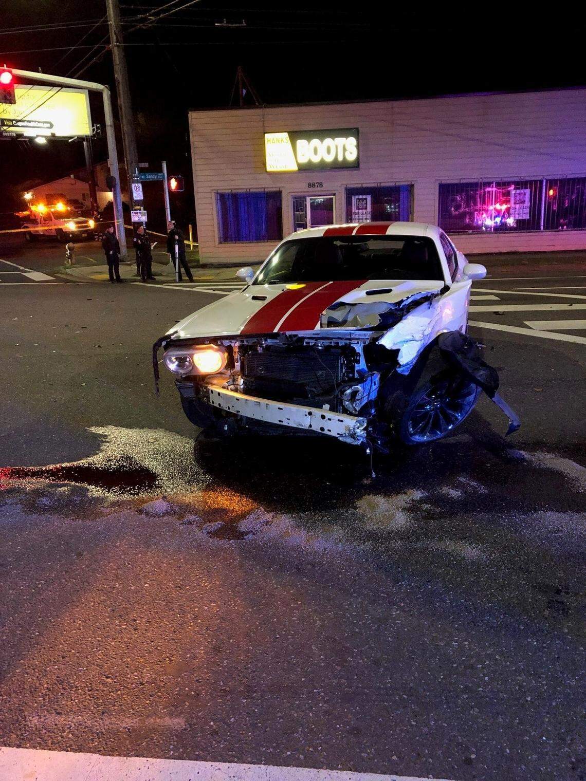 A 46-year-old man suspected of drunk driving drove through a group of people on Nov. 14, 2021, in Portland, police said. He injured one officer.