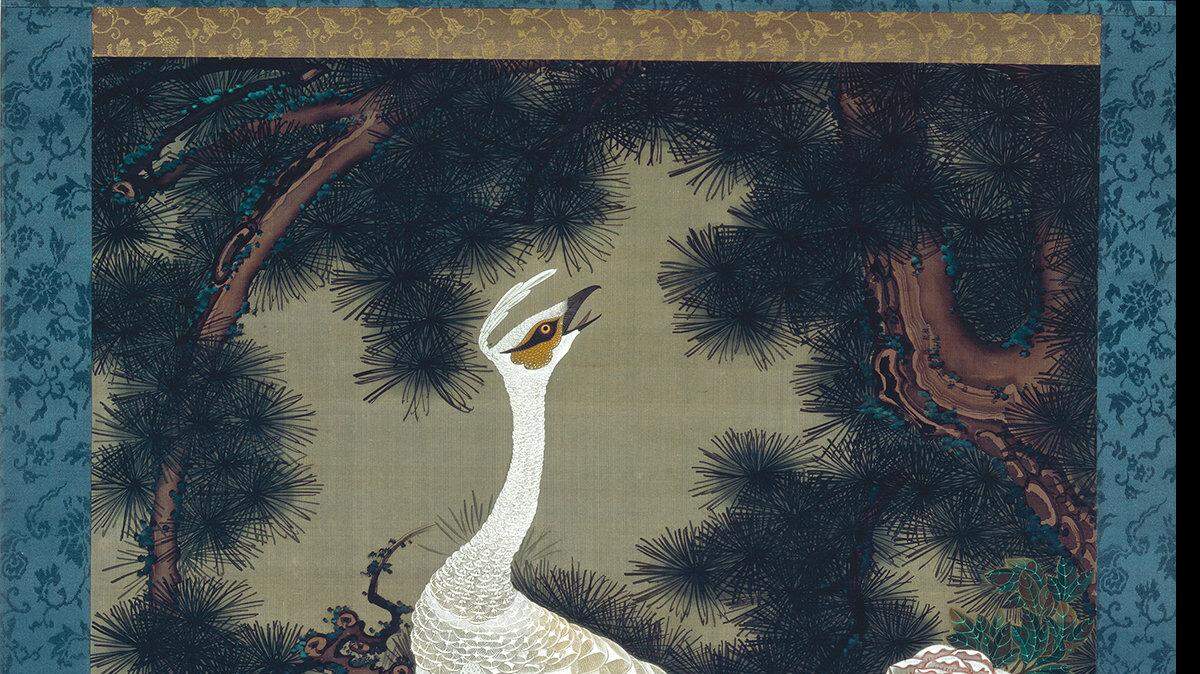 Ito Jakuchu's "Old Pine Tree and Peacock, from Colorful Realm of Living Beings," are part of an exhibit at the National Gallery of Art in Washington D.C. for one month, March 30-April 29, 2012.