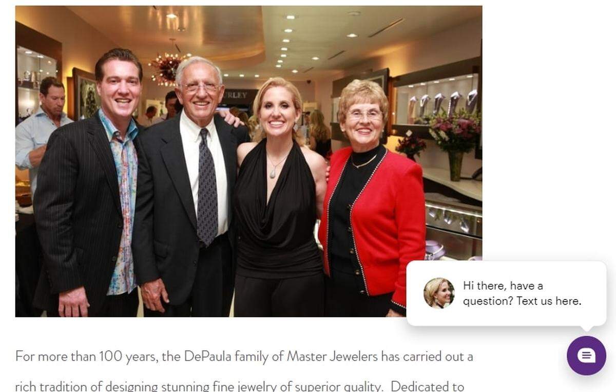 Turley Jewelers owner Charlotte DePaula, flanked by her parents and her late husband Eddie, is shown on the store’s website. The Pinecrest jewelry store reopened Monday after it was deemed an essential business as a provider of financial services because it purchases jewelry and high-end watches from customers in need of cash.