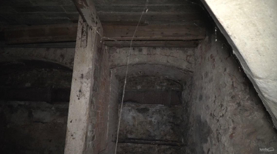 Part of the ceiling in the crypt.