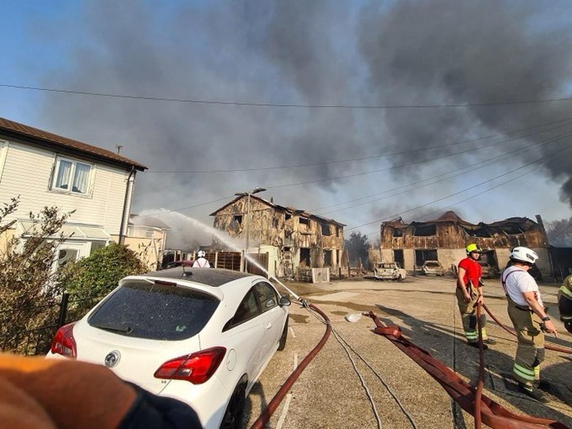 On the London Fire Brigade’s busiest day, firefighters fought a blaze in East London that destroyed multiple properties.