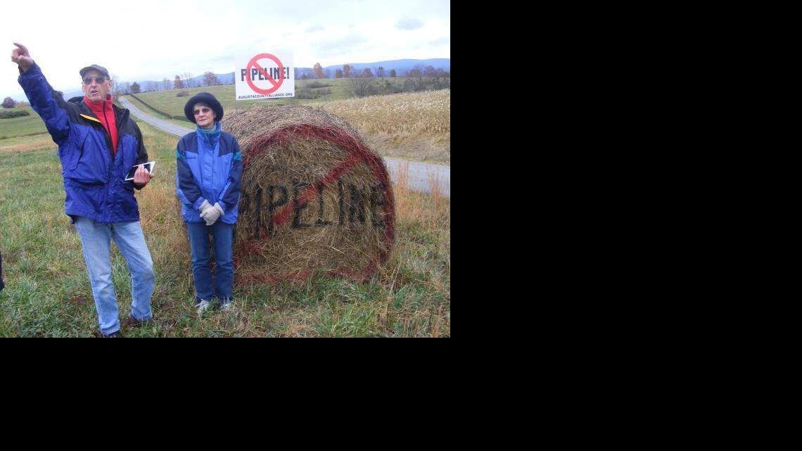 Fred and Bonnie Powell stand on their Augusta County, Va. farmland that lies on the proposed route of the 550-mile Atlantic Coast Pipeline from West Virginia to eastern North Carolina on Nov. 1, 2014. The Powells are not allowing Dominion Resources to survey for the right-of-way. “We’re not against pipelines but the location for this is terrible,” said Fred Powell.
