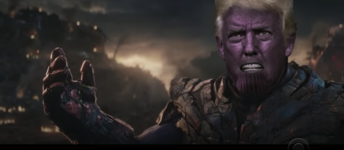 The Late Show with Stephen Colbert shows Donald Trump as Thanos