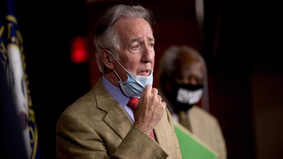 Rep. Richard Neal speaks during a news conference on Capitol Hill in Washington, Friday, July 24, 2020. He and other top Democrats are expected to unveil legislation that would provide up to $3,600 per child to families as part of President Biden’s COVID-19 relief package. (AP Photo/Andrew Harnik)
