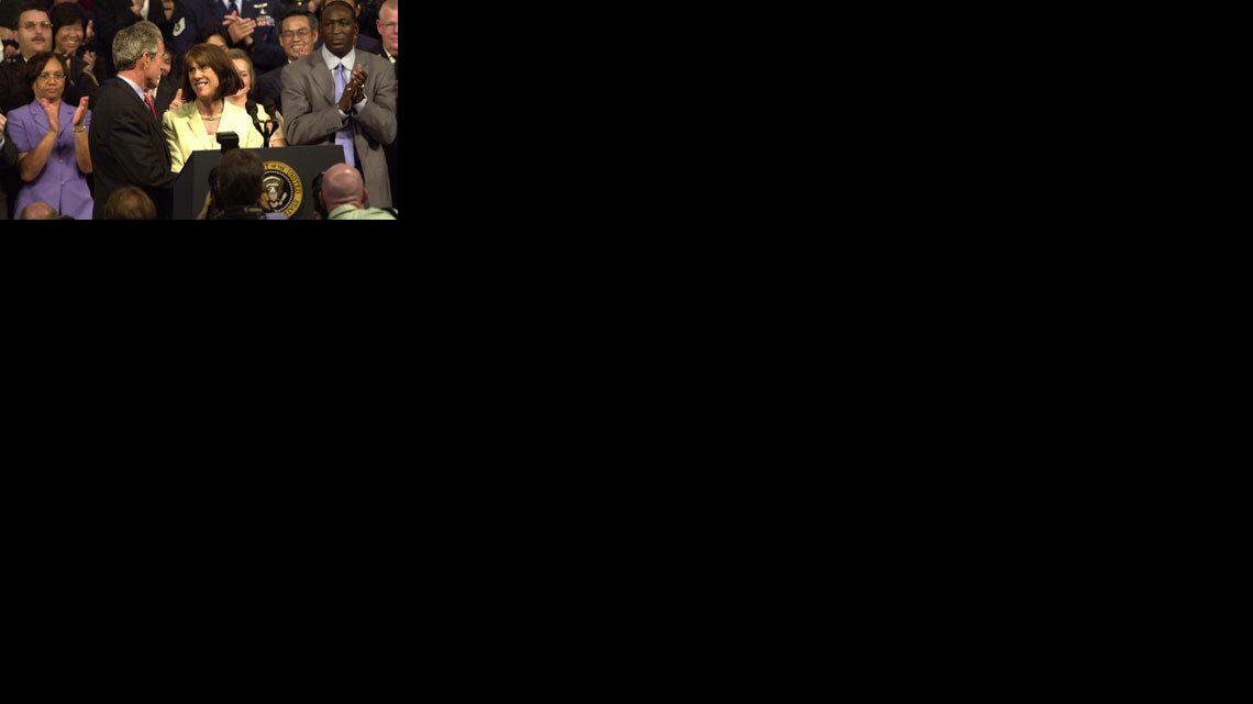 Anne Northup meets with President George W. Bush in 2002.